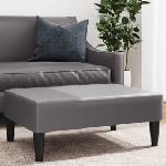 vidaXL Табуретка, сива, 77x55x31 см, изкуствена кожа (379563)