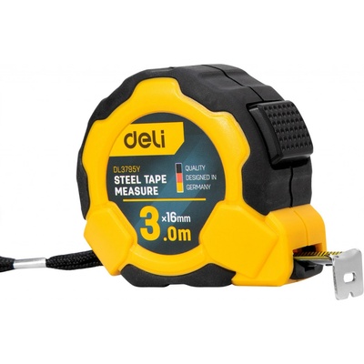 Deli Tools Ocelové měřicí pásmo 3m 16mm EDL3795Y yellow