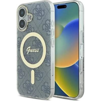 GUESS Калъф Guess IML 4G MagSafe за iPhone 16 - син (3666339345365)