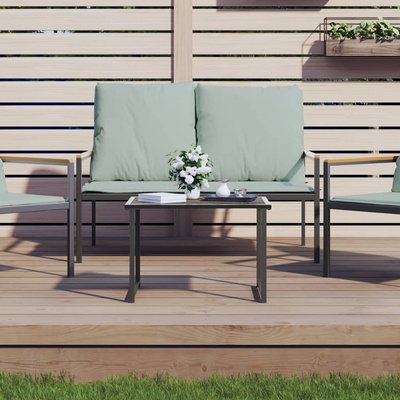 vidaXL Градинска маса антрацит 55x40x37 cм стомана (355821)
