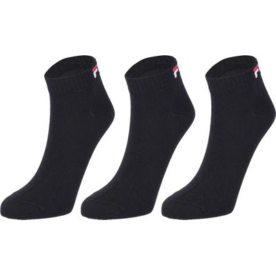 Fila Quarter Plain Socks 3P Čierna