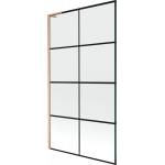 Mexen Next L стена за вана 1-крилен 100 x 150 см, черна решетка, изчеткана мед - 895-100-000-03-77-65 (895-100-000-03-77-65)