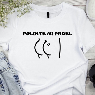 Pánské tričko Polibte mi prdel bílá