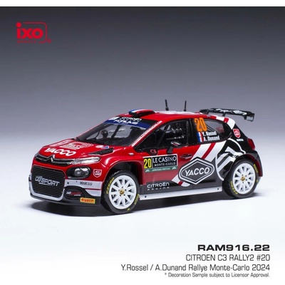 IXO Citroen C3 Rally2 Rallye Monte Carlo 2024 20 Rossel Dunand 1:43