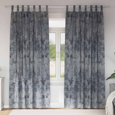 vidaXL Кадифени завеси 2 pcs Сребристо сиво 245 x 140 см Кадифе (4107721)