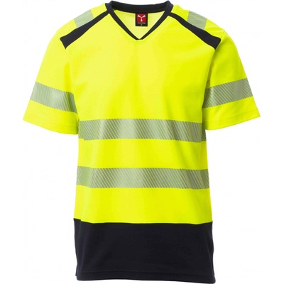 Payper WAY Reflexné tričko Fluorescent yellow-Navy blue XS