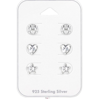 Mabell set dámskych strieborných náušníc Neylan SK221A4S35244C45
