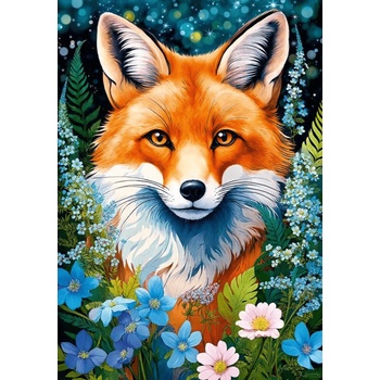 Cherry Pazzi - Puzzle Red Fox in Flowers - 1 000 piese