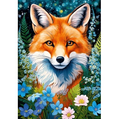 Cherry Pazzi - Puzzle Red Fox in Flowers - 1 000 piese