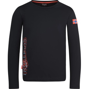 Trollkids Детска блуза с дълъг ръкав Trollkids Kid's Stavanger Longsleeve XT Longsleeve - Black / Burnt Orange - размер 116 (EU) (704-5512-0115)
