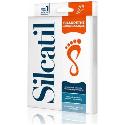 Silcatil Foot Care exfoliační ponožky pro zjemnění a hydrataci pokožky nohou Suitable for the Size Feet 44 1 Ks