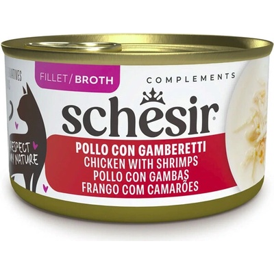 Schesir Cat Complements Kuracie s krevetami vo vývare 70 g