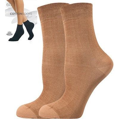 Lady B Cotton 60 DEN Silonové ponožky beige