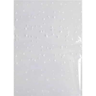 Celofánový průhledný sáček srdíčka 13x18 cm - 100ks Varianta: 1 bílá, Balení: 100 ks