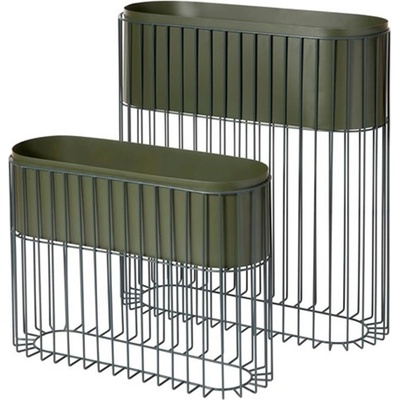 Broste Květináč FENJA 50/80cm 2ks zelený