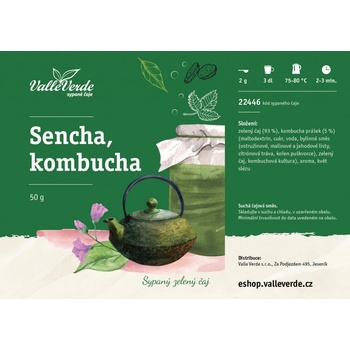 Valle Verde Sencha Kombucha sypaný čaj 50 g