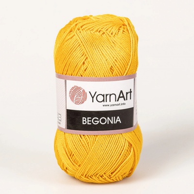 YarnArt Pletací / háčkovací příze BEGONIA 5307 oranžovo-žlutá, jednobarevná, mercerovaná, 50g/169m