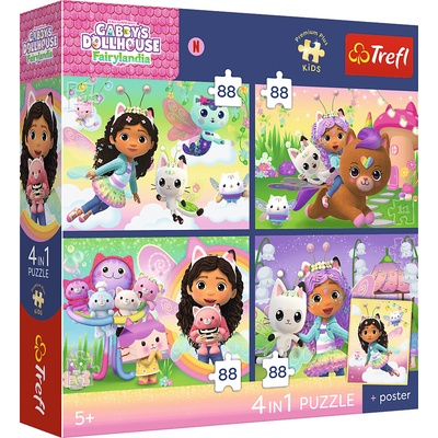 TREFL Premium Plus Kids Gábinin kouzelný domek Kočičí hrátky 4x88 dílků