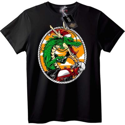 NOONEBRAND Тениска Дракон Байкер Санта - 2XL, Black