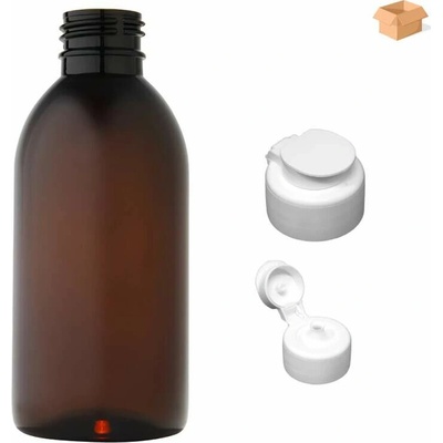 Tera plastová lahvička hnědás bílým dávkovací víčko 200 ml 220 ks