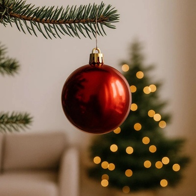 Home Styling Collection Sada vánočních koulí v různých velikostech 70 kusů červený