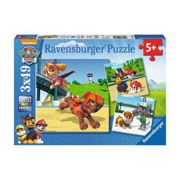 Ravensburger Пъзел Ravensburger 3х49 елемента, Пес патул: Екип от четирима, 7009239