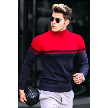 Madmext Мъжки пуловер 4675 - Червен и тъмно синьо 289042 (289042_Червен)