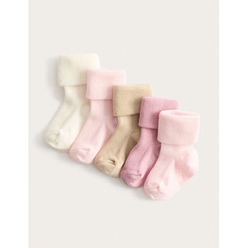 Marks & Spencer Ребрести детски чорапи с висок дял памук (0-2 години), 5 чифта в опаковка Marks & Spencer многоцветна Marks & Spencer | Mnogotsveten | Момчешки | 0-6