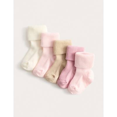 Marks & Spencer Ребрести детски чорапи с висок дял памук (0-2 години), 5 чифта в опаковка Marks & Spencer многоцветна Marks & Spencer | Mnogotsveten | Момчешки | 0-6