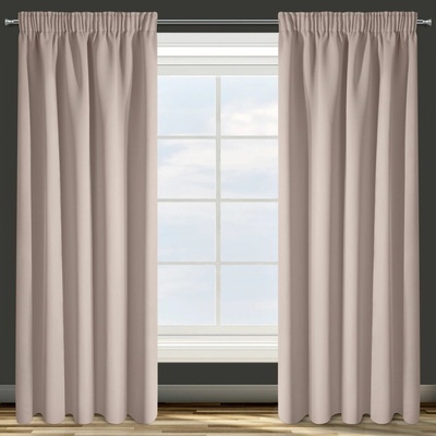 Eurofirany Blackout zatemňujúci záves PARISA na páske pudrový pudrová Polyester 135x270 cm