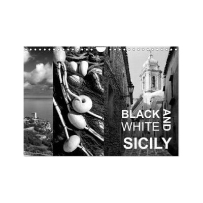 Black and White Sicily Wall DIN A4 landscape, CALVENDO 12 Month Wall 2026