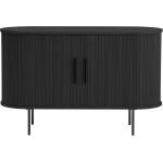 Unique Furniture Черен скрин от дъбов декор с плъзгащи се врати 120x76x45 cm Nola - Unique Furniture (50134640)