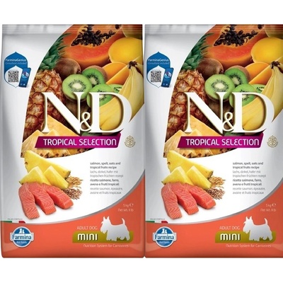 N&D Tropical Selection Dog Adult Mini Ancestral Grain Salmon 2 x 5 kg