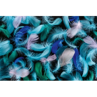 DIMEX ART Флизелинов фототапет синьо-зелени пера 375 x 250 см