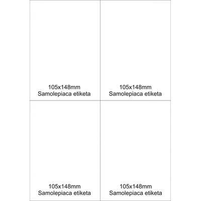 etikety ECODATA Samolepiace 105x148 univerzálne biele (100 listov A4/bal.)