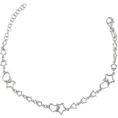 Infinitysilver stříbrný náramek hvězdy a srdce SB211515