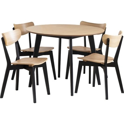 Sconto Jedálenská zostava Roxby dub / matná čierna