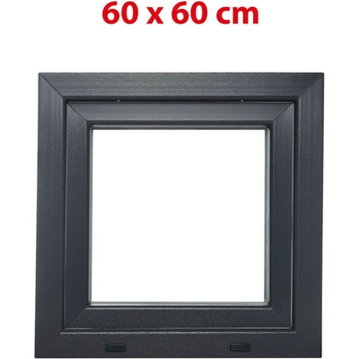 Okna hned Aplast 60 Plastové okno 60 x 60 cm otevíravě-sklopné pravé antracit/bílá pro vedlejší prostory