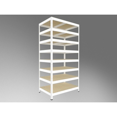 Biedrax Regál do spíže 35 x 60 x 240 cm, bílý, 8 polic OSB 10 mm, nosnost 200 kg na polici