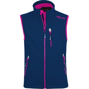 TROLLKIDS Детски софтшел елек Trollkids Kid's Trollfjord Vest Softshell vest - Navy / Magenta - размер 98 (EU) (703-2694-0312)