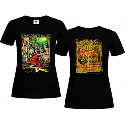 Tričko Iron Maiden Eddie in Prague Černá – Zboží Dáma