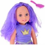 LEAN Toys Doll in a Dress with a Crown Long Hair Purple Brush 38cm