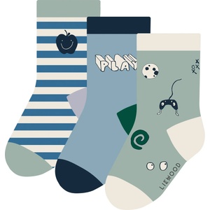 LIEWOOD Детски спортни чорапи LIEWOOD Kid's Silas Socks 3-Pack Sports socks - Play Mix - размер 17-18 (EU) (207-1062-0511)