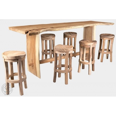 FaKOPA Trunk bar drevený bar zo suaru 277 x 80 cm + 4 stolička