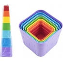 Teddies Kubus pyramida skládanka hranatá barevná 7 ks
