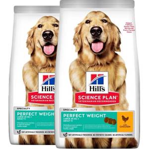 Hill's Hill s Science Plan Perfect Weight за големи възрастни кучета с пиле 2 x 12 кг