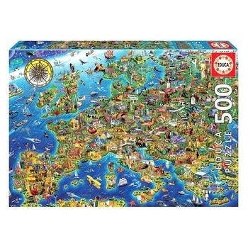 Educa Šílená mapa Evropy 500 dielov