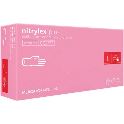 Mercator Medical Nitrylex PINK Nitrile Examination & Protective Gloves