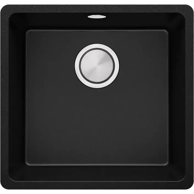 Твоят Стил Черна кухненска мивка за вграждане под плот Венеция 50 XL 460x440 мм