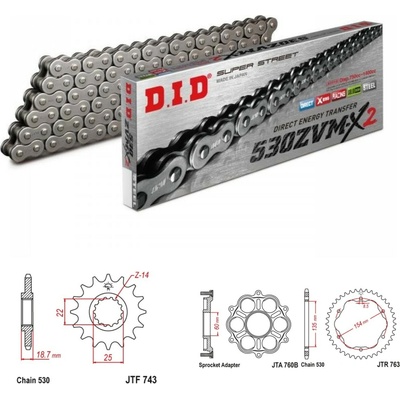 D.I.D Řetězová sada Ducati 1260 Multistrada 18-22